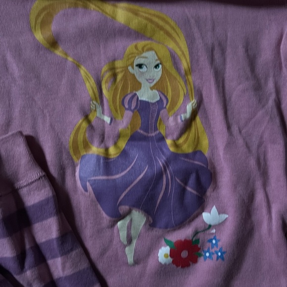 Hanna Anderson Disney Pink and Purple Pajama Set - girls size 6/7 - tangled - Picture 4 of 4